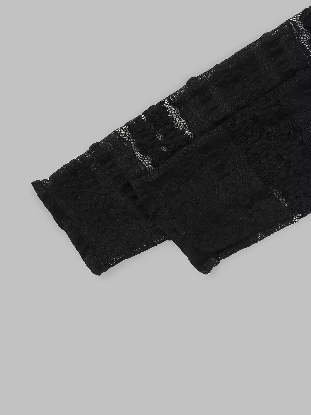 Lace-Like Cutout V-Neck Long Sleeve T-Shirt