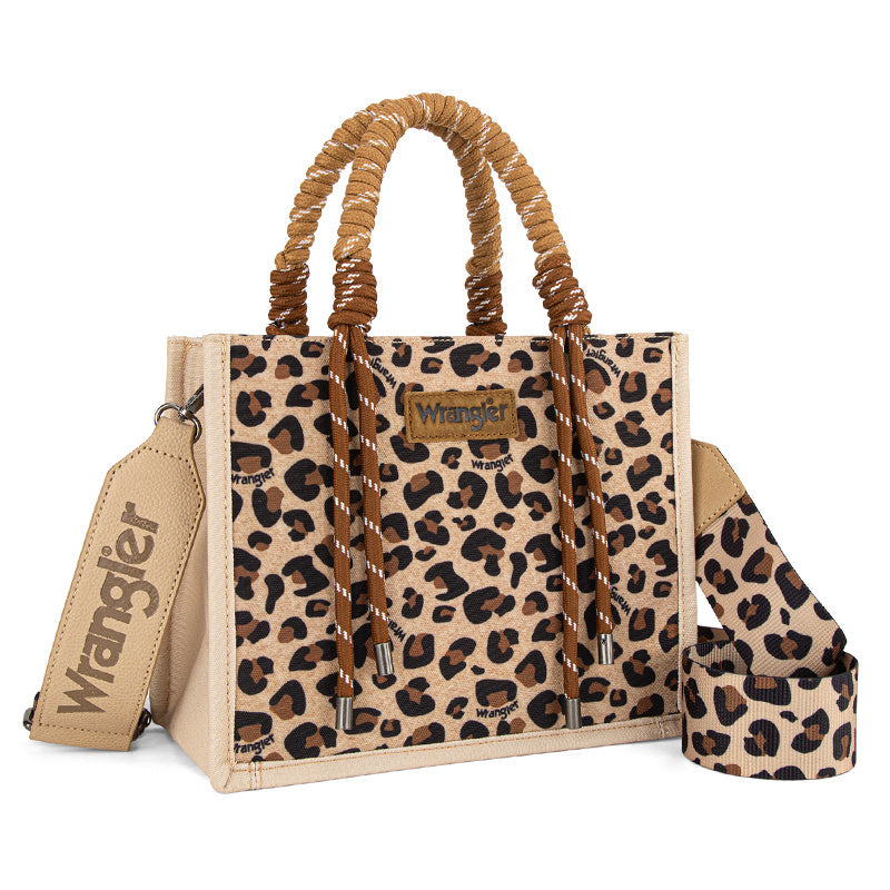 Leopard Weekender Tote Bag with Adjustable Strap