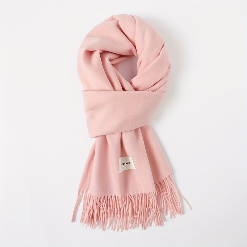 Solid Color Tassel Scarf