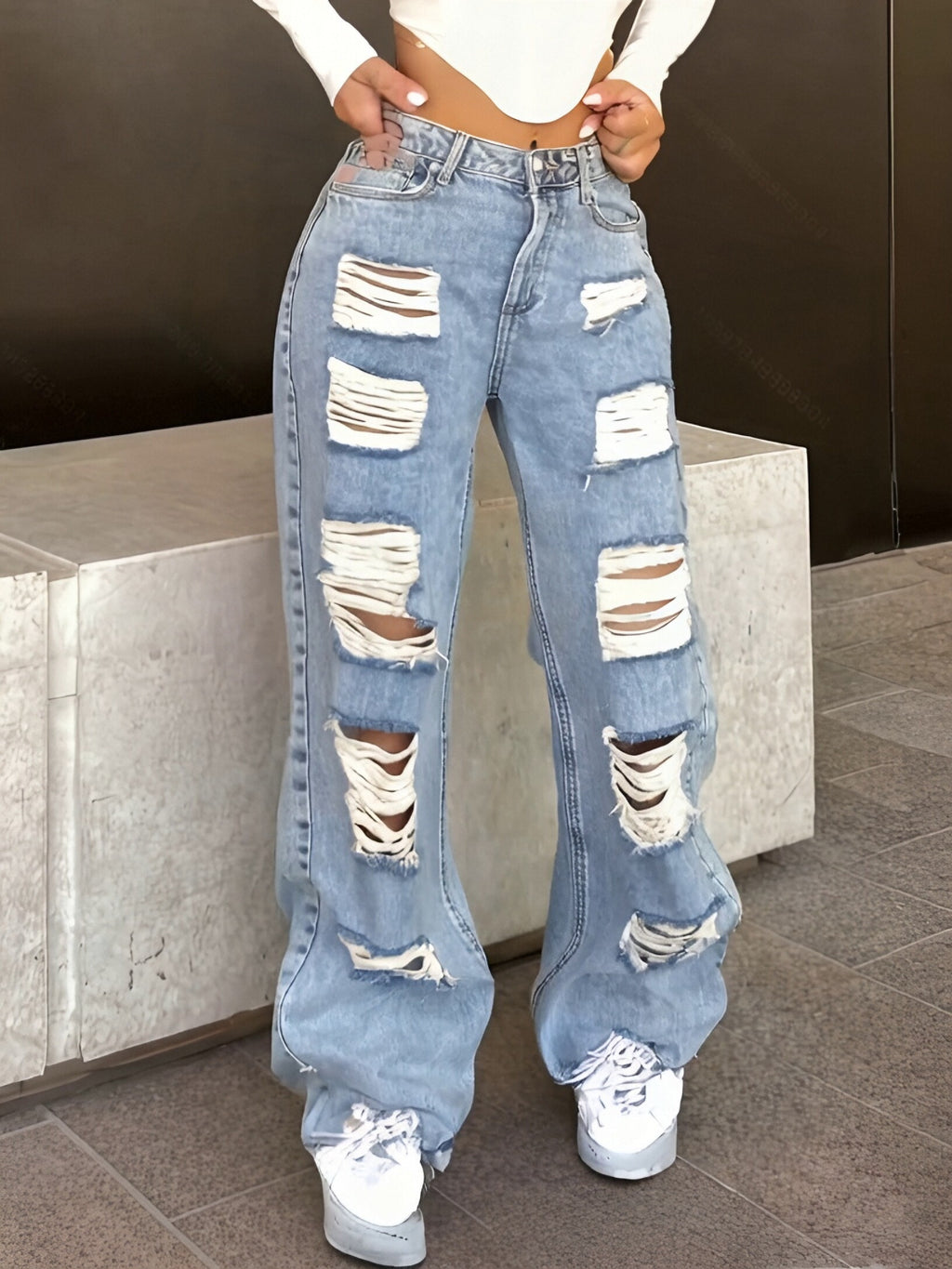 Straight Distressed Jeans