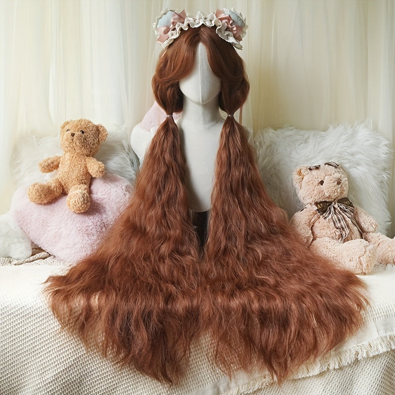Chic 44-Inch Long Curly Princess Wig with Bangs
