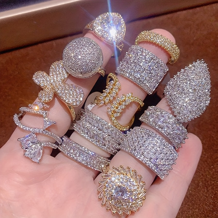 {10pcs} Luxurious Copper Rings