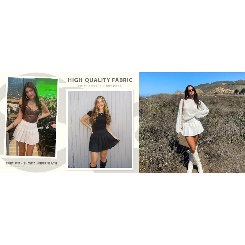 High-Waisted Pleated Tennis Skirt