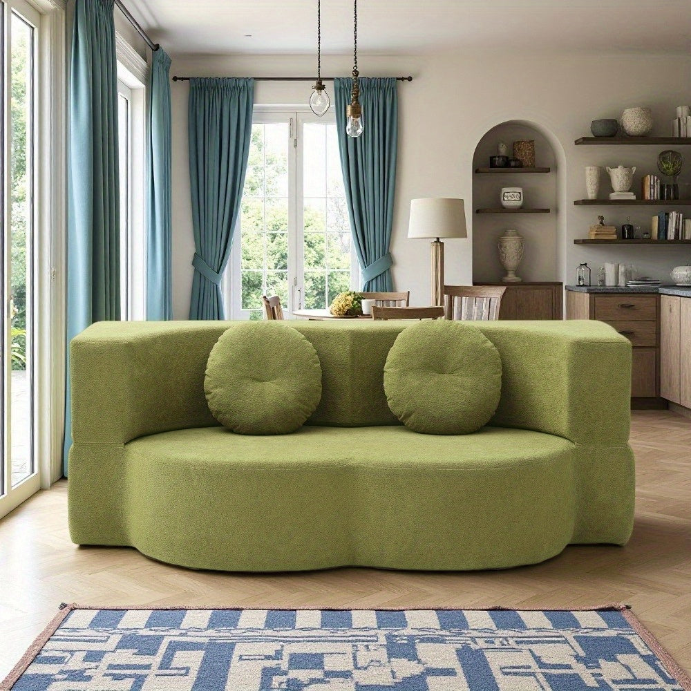 2-in-1 Convertible Folding Sofa Bed with Mattress