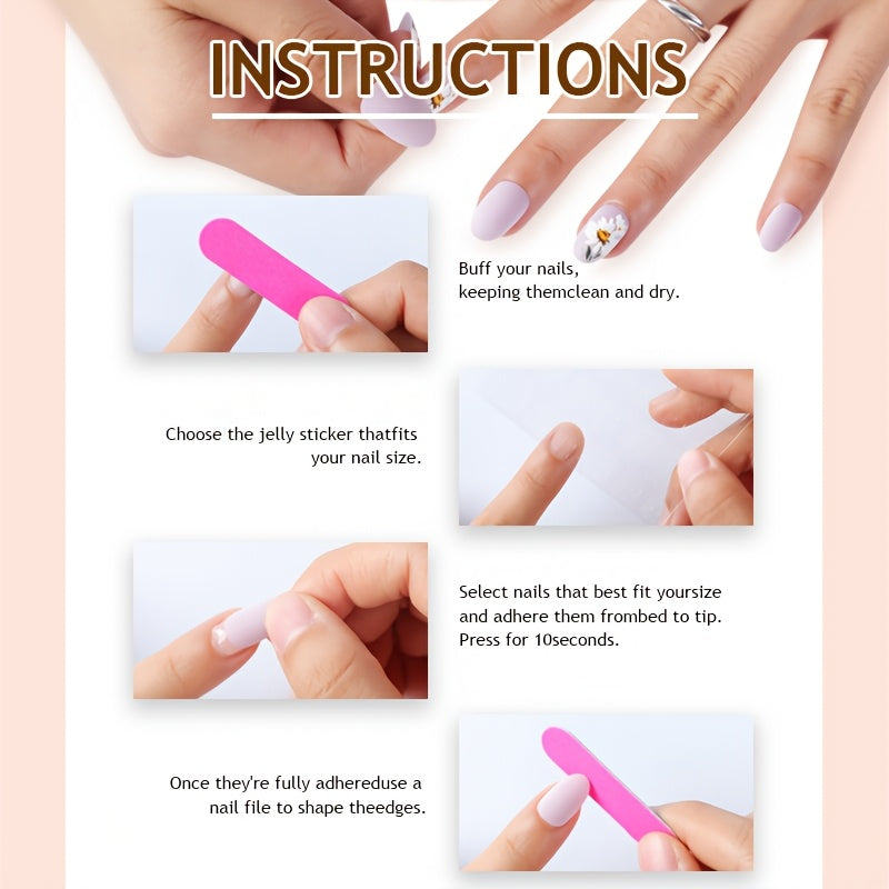 24pcs 3D Flowers Press On Nails - Long Stiletto Fake Nails with Vintage Glam Style, Reusable Acrylic Brown Nails for Women, Includes Nail File & Jelly Glue, Full Coverage XXL/XXXL, Cute Nails