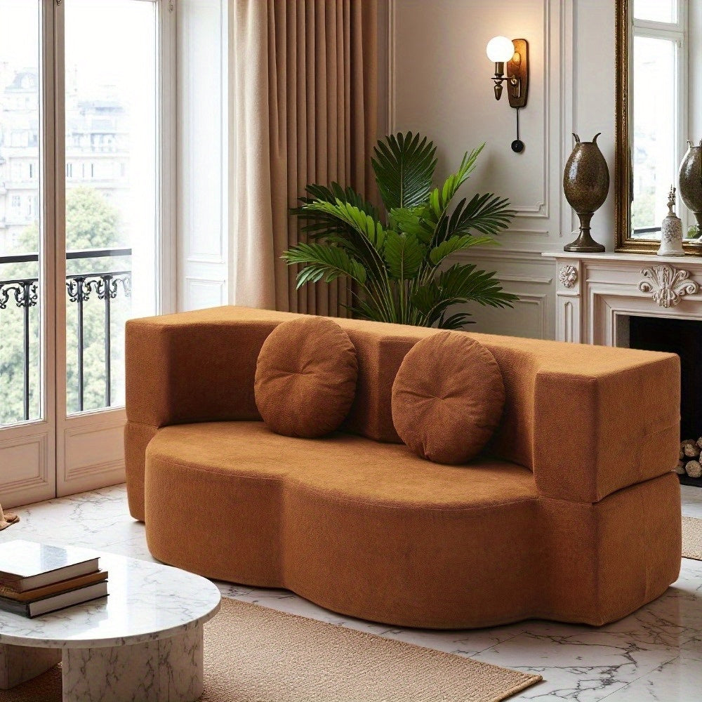 2-in-1 Convertible Folding Sofa Bed with Mattress