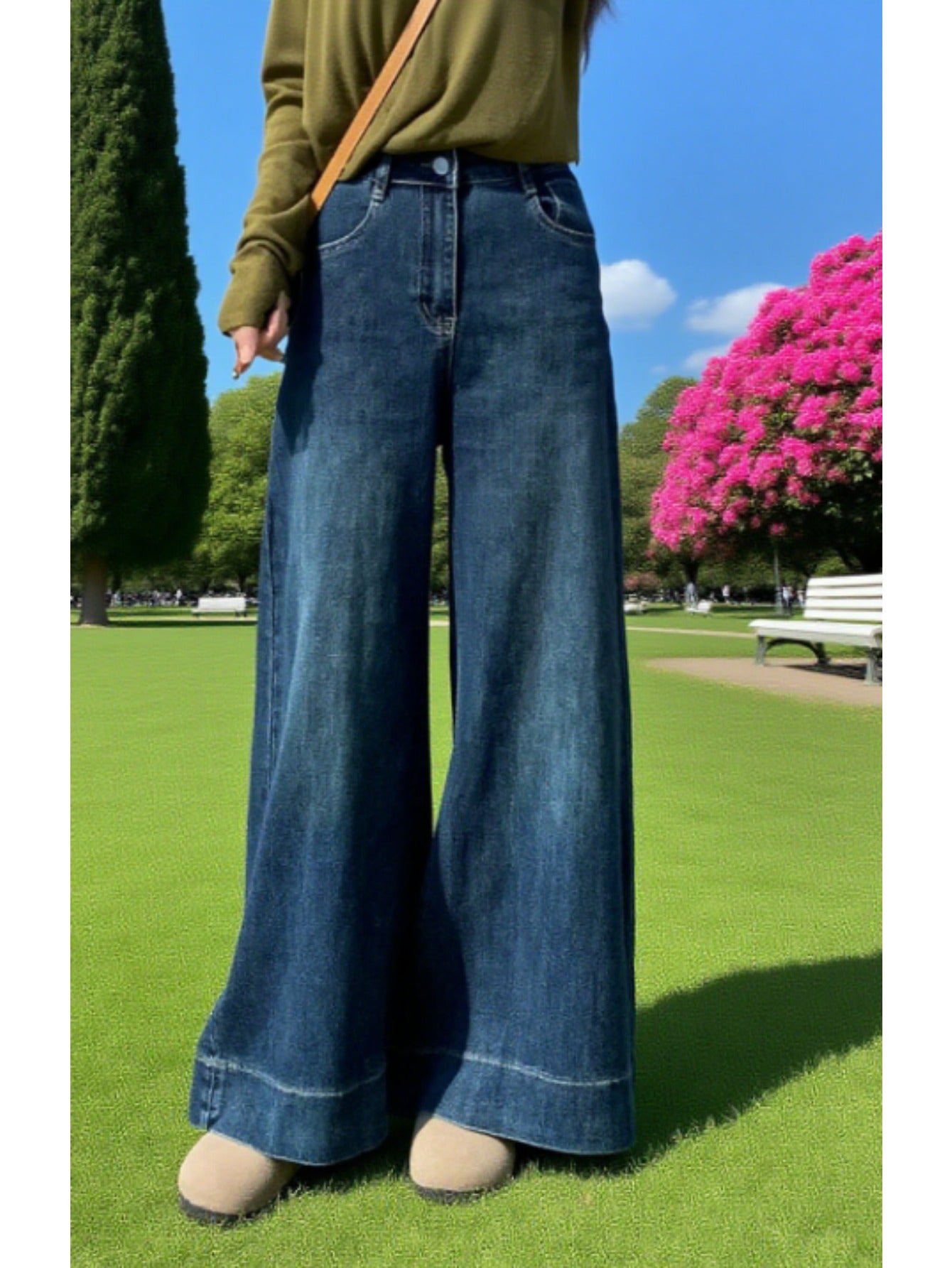 High-Waisted Wide Leg Jeans