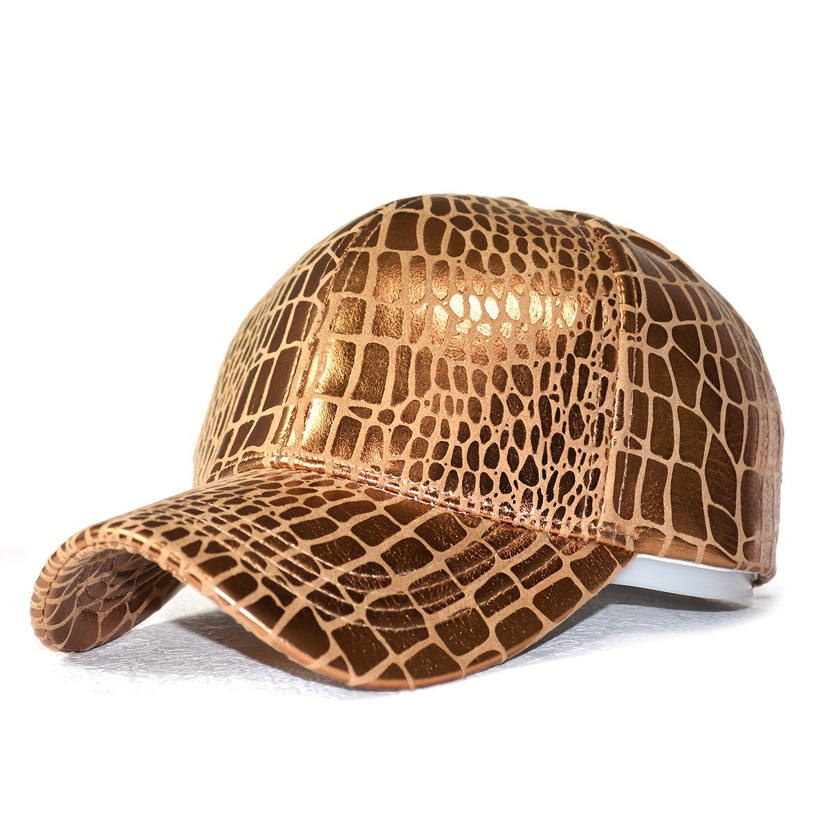 Classic Crocodile Embossed PU Leather Baseball Cap