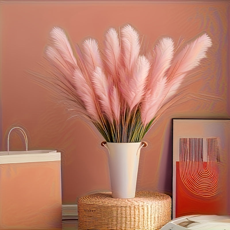 5-heads Super Healing Artificial Large Plaster Fox Grass Plant - 35 inches Tall