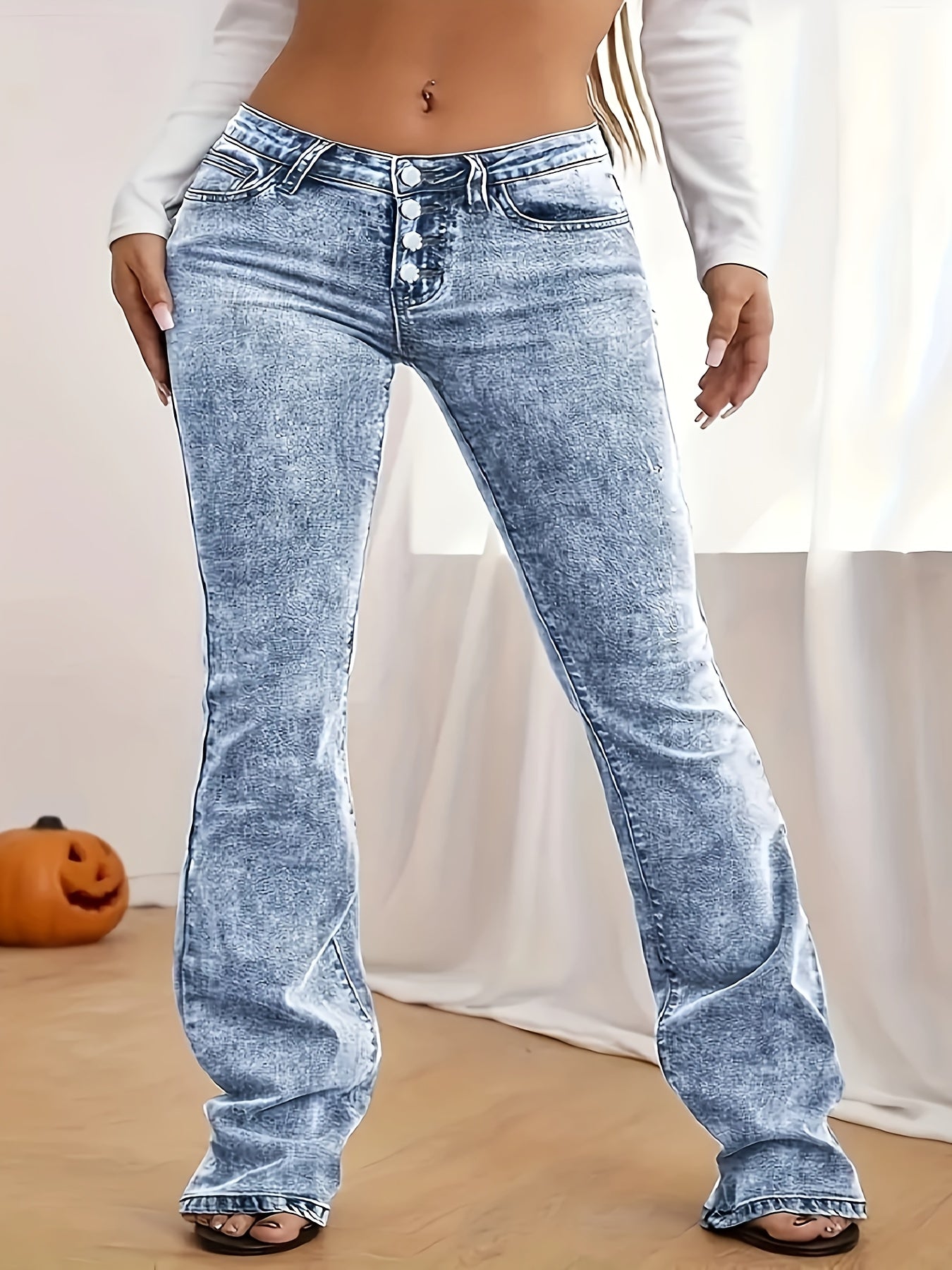 Stretch Vintage Slimming Flared Denim Pants