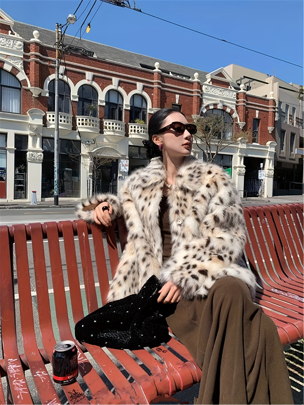 Leopard Print Long Sleeve Coat