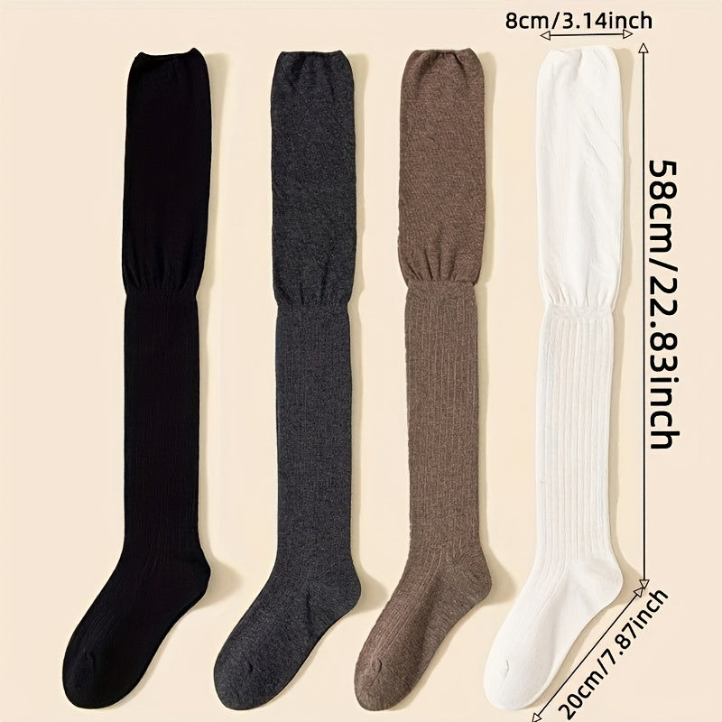{4 Pairs} Knee-High Socks