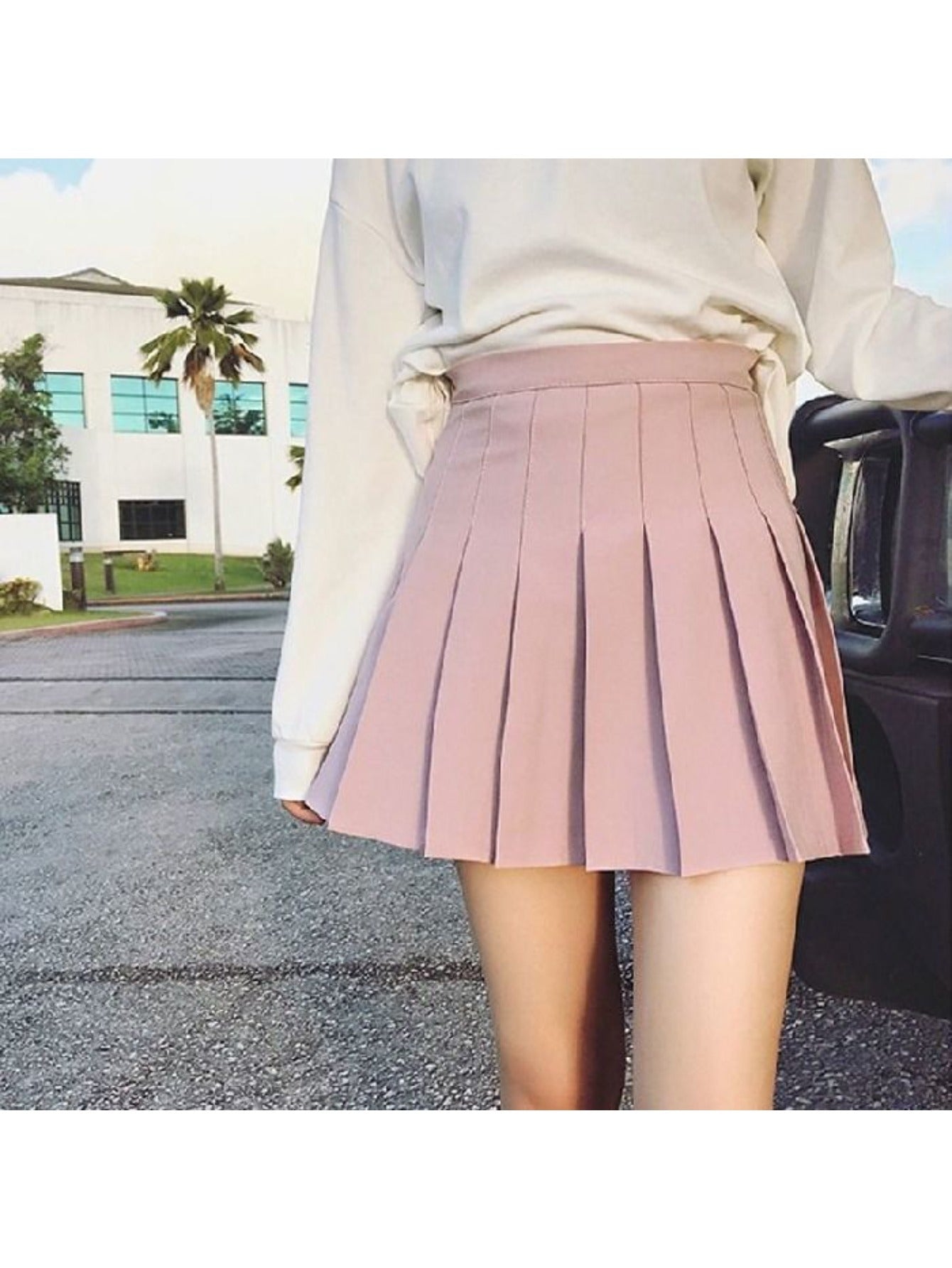 High-Waisted Pleated Tennis Skirt