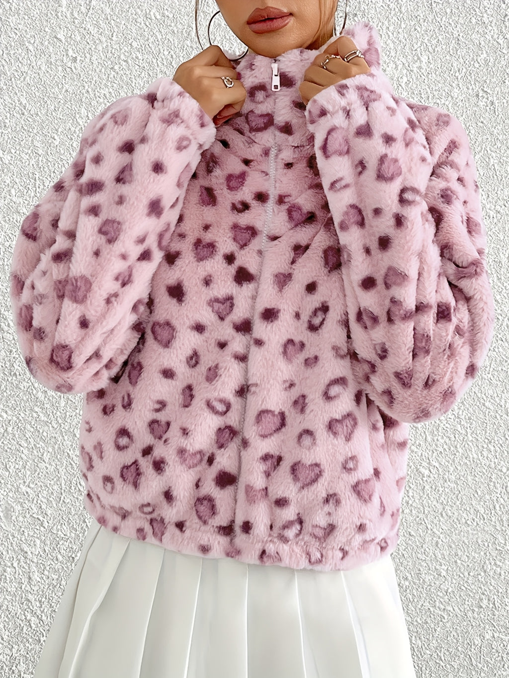 Heart Leopard Print Jacket