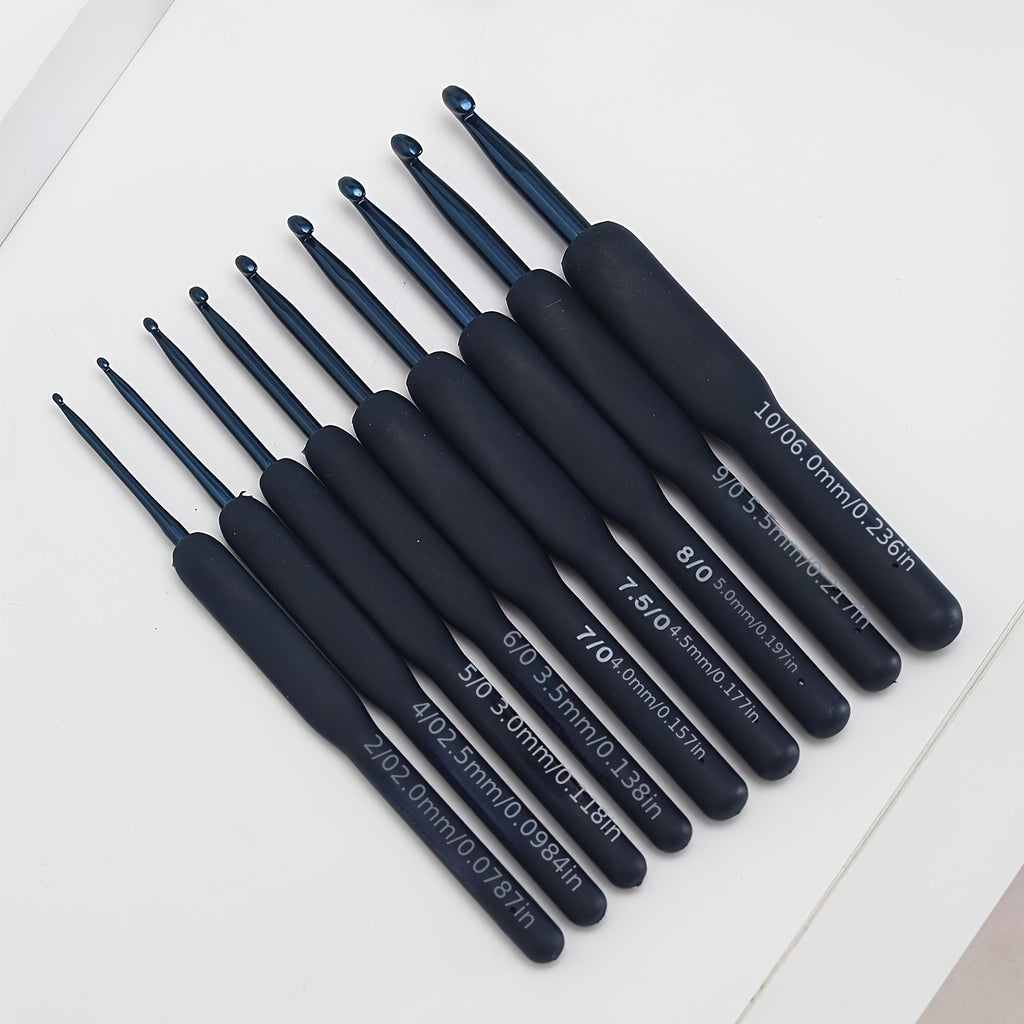 9pcs ComfortGrip Crochet Hooks Set