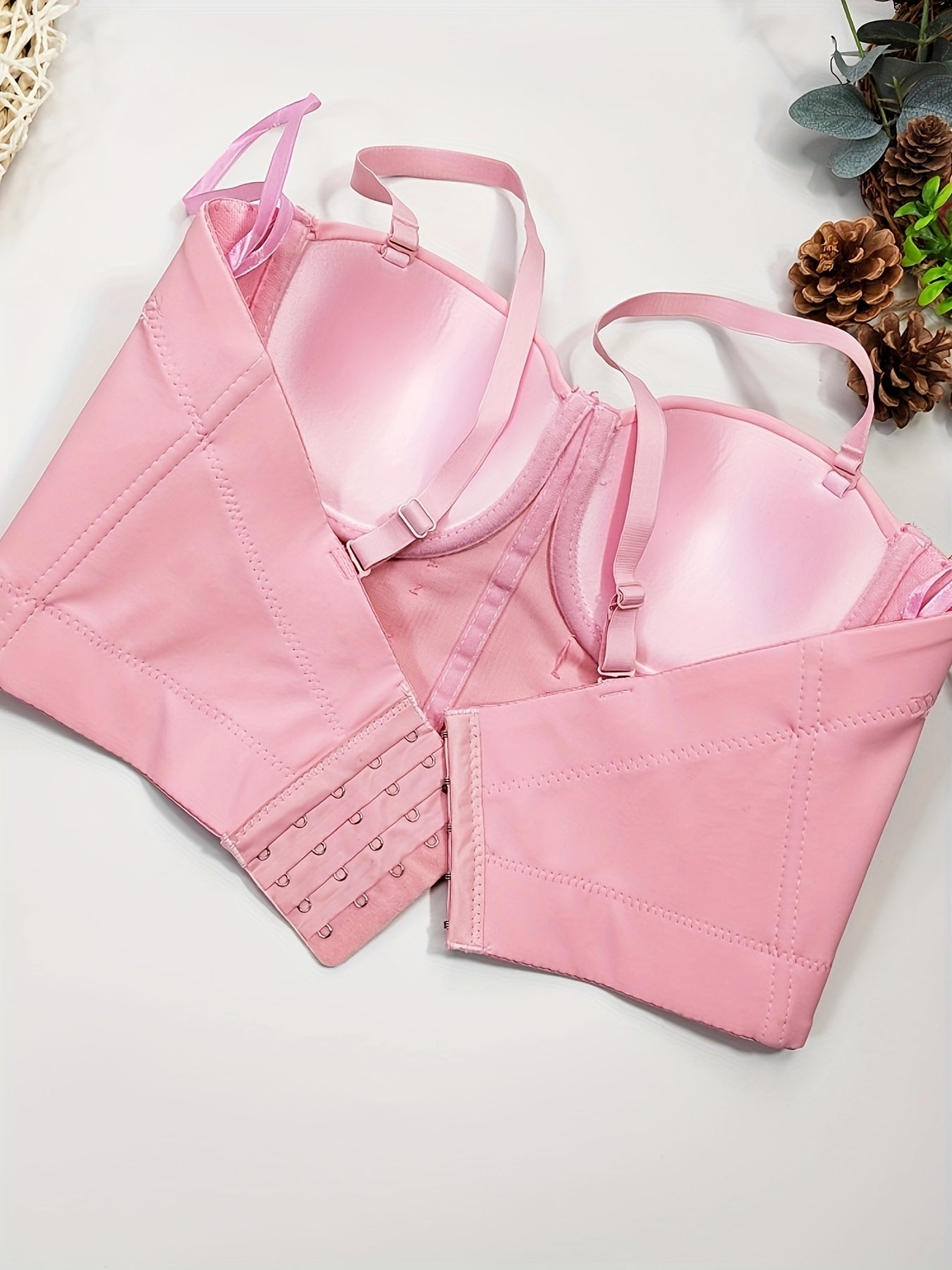 #8185 French Design Sleeveless Vest, Niche Shaping Underwear for Women, Fishbone Top with Studs and Shiny Rhinestones, Women'S Group Tightening Wrap Chest