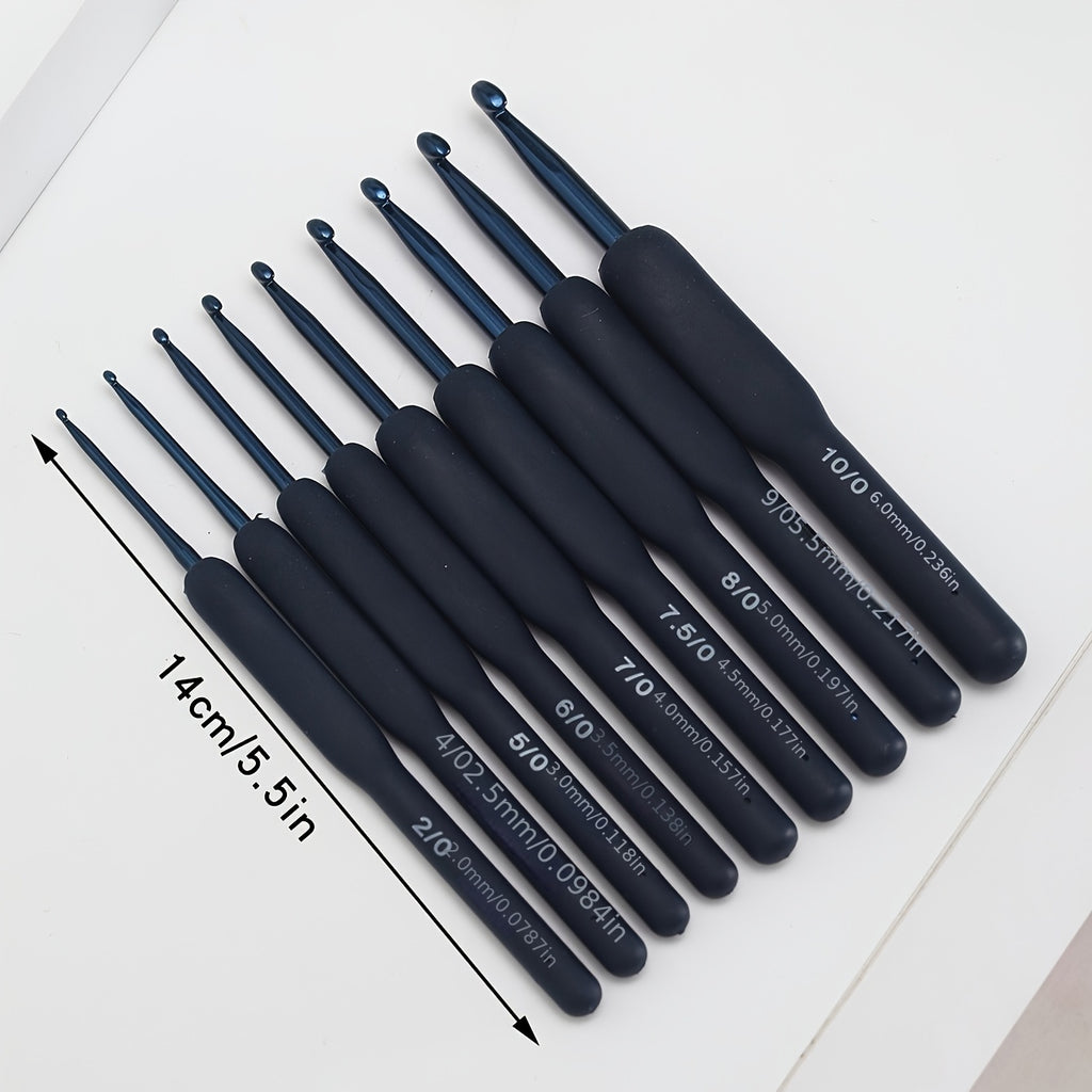 9pcs ComfortGrip Crochet Hooks Set