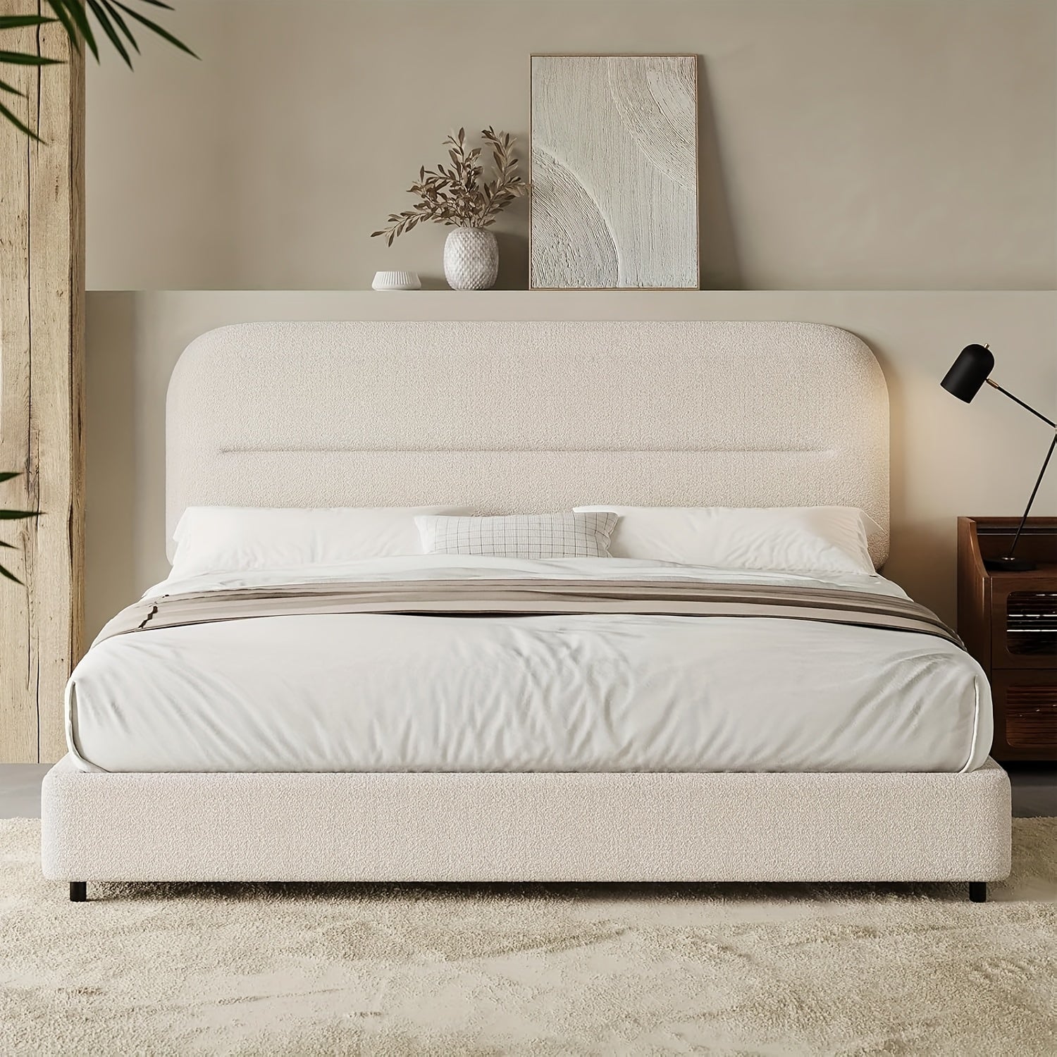 Upholstered Bed Frame with Headboard