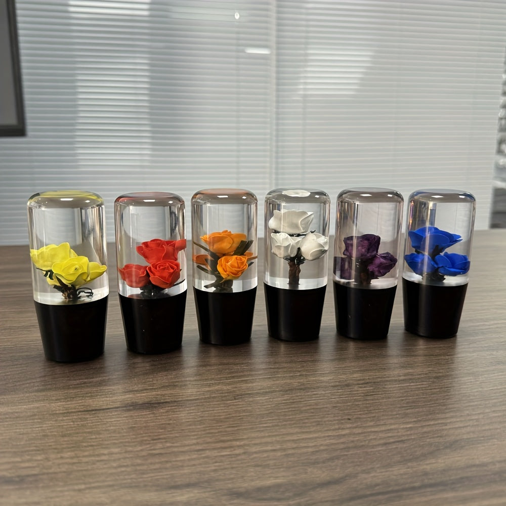 Unique Rose-Shaped 4" Resin Crystal Gear Shift Knob