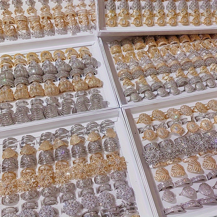 {10pcs} Luxurious Copper Rings