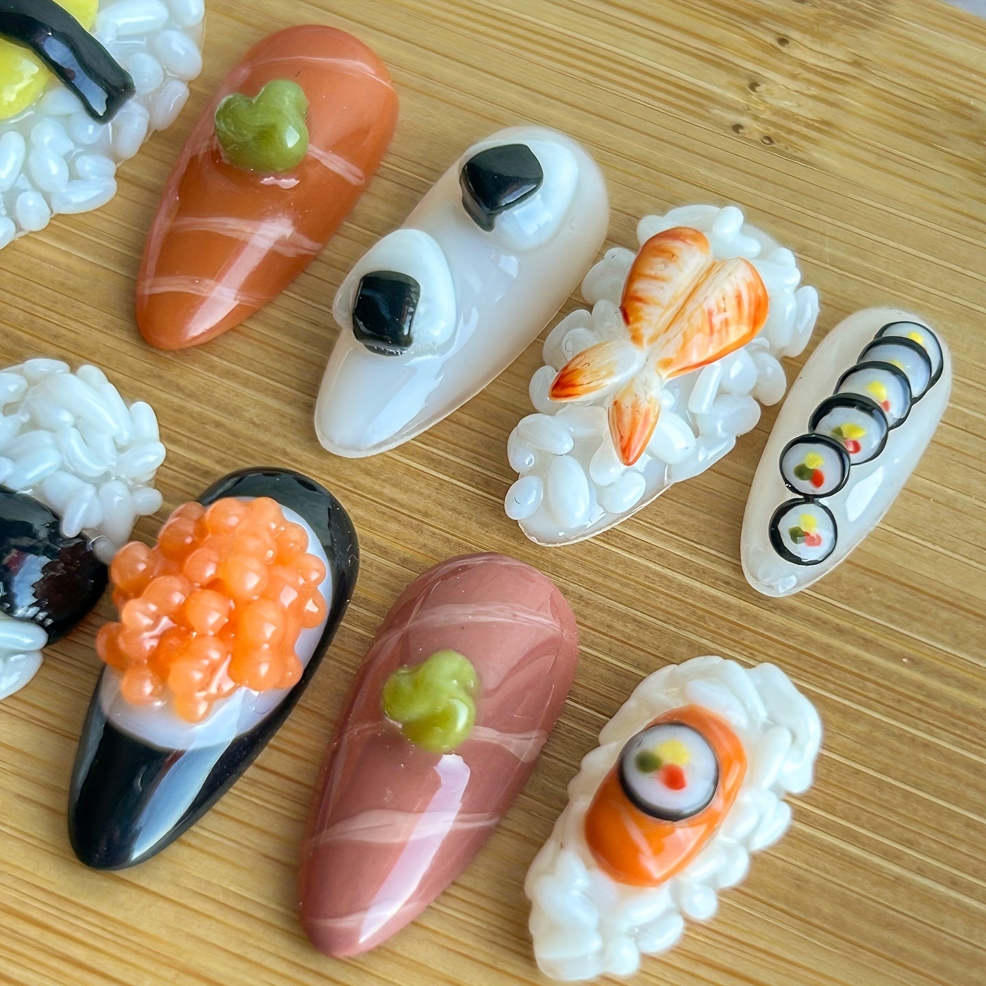 {10pcs} Japanese Sushi Press-On Nails