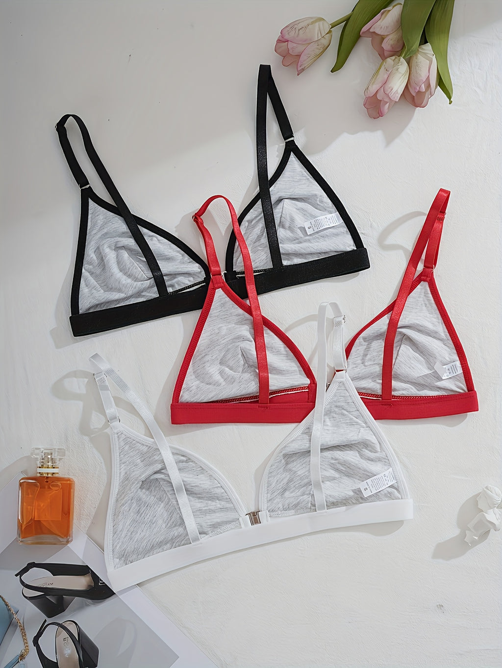 3pcs Women'S Front Closure Bras