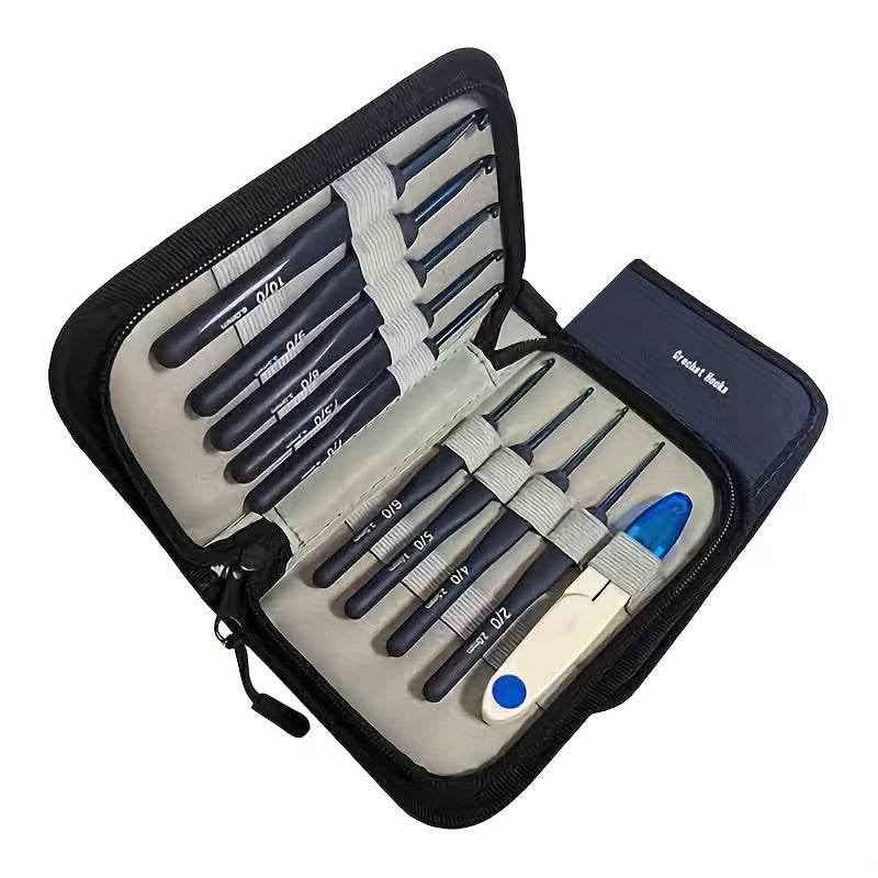 10pcs Crochet Set with Red Soft Handle