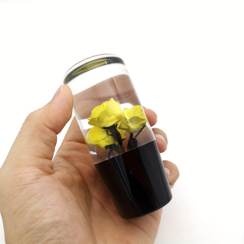 Unique Rose-Shaped 4" Resin Crystal Gear Shift Knob