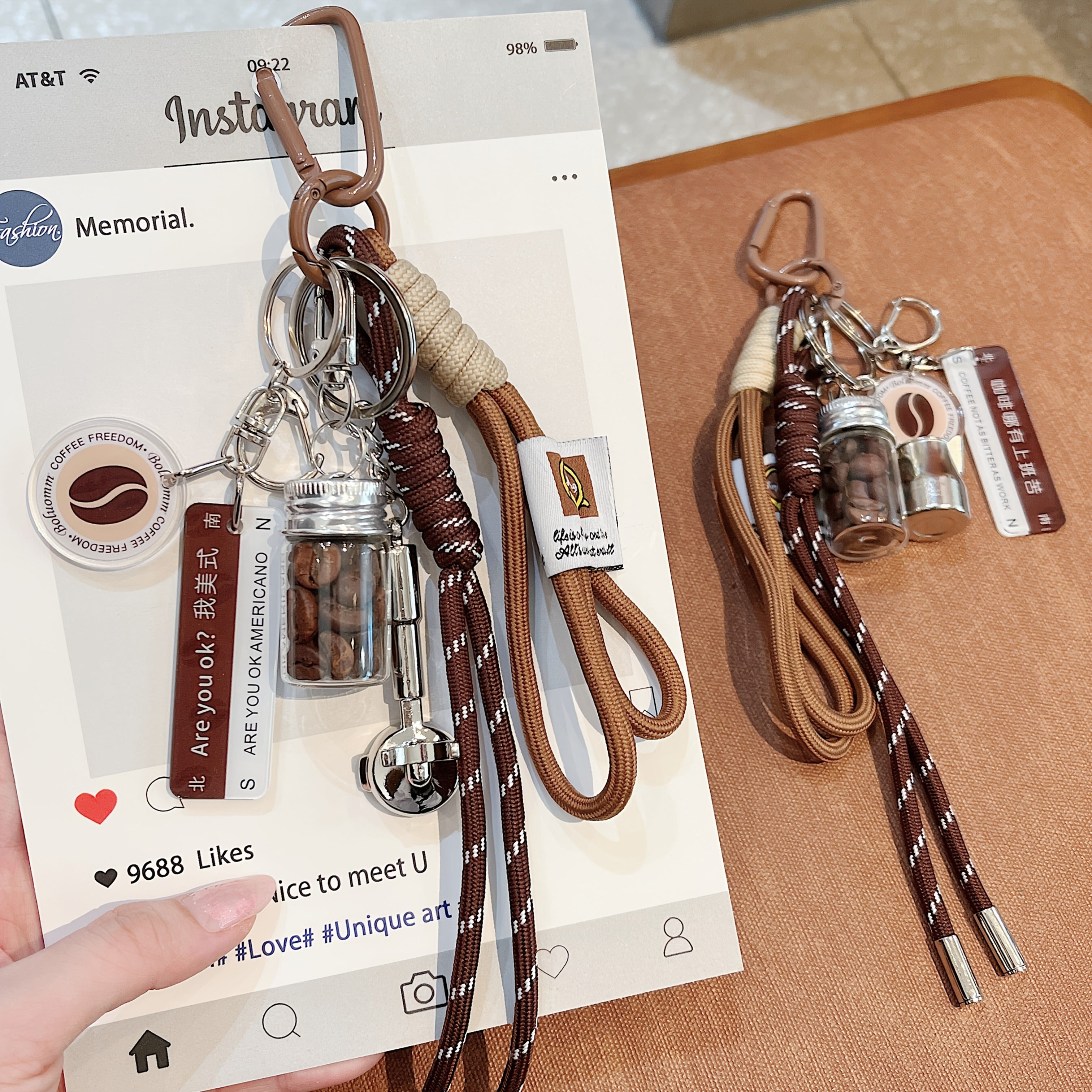 Multicolor Two-Tone Bag Charms Keychain