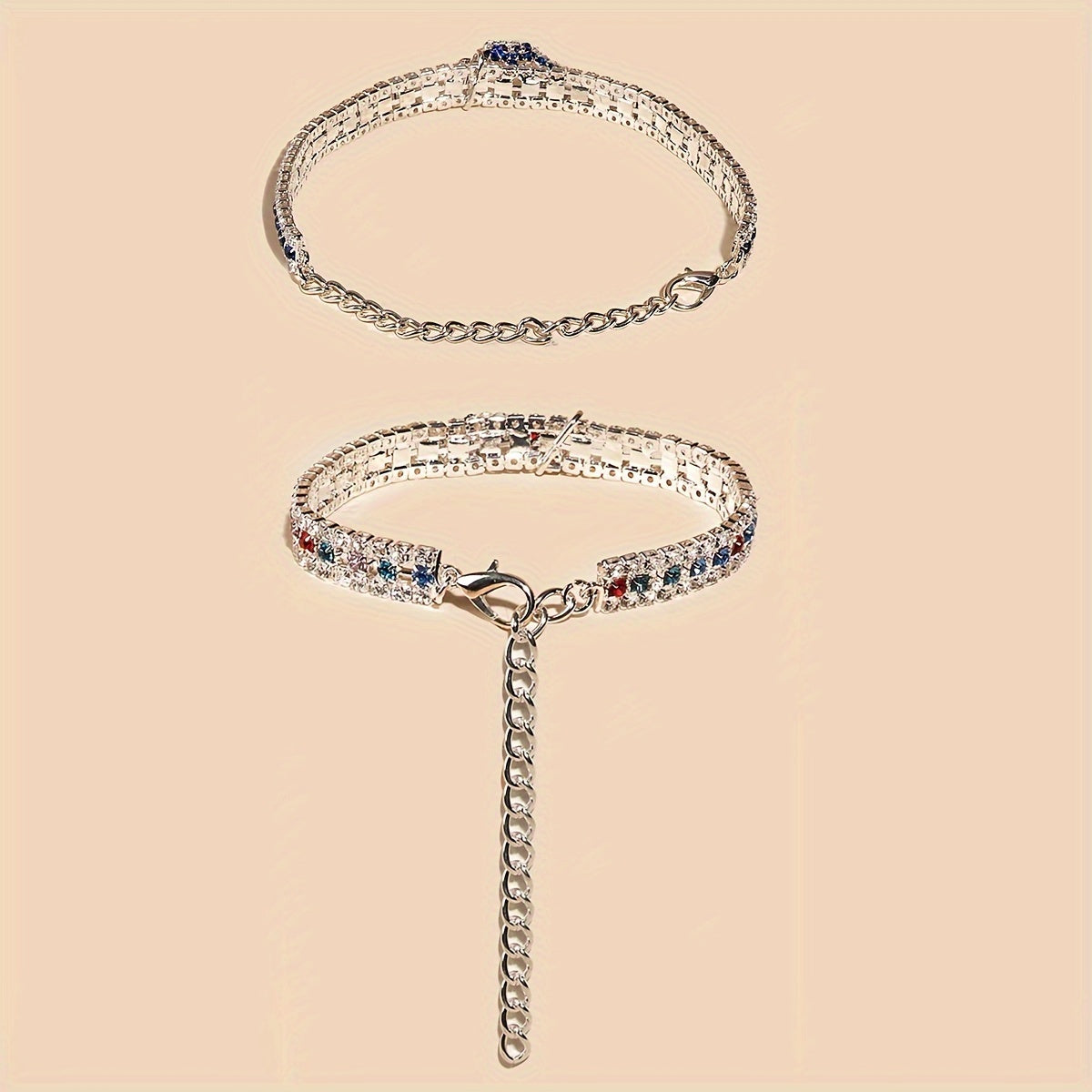 Rhinestone Crown Pendant Collar