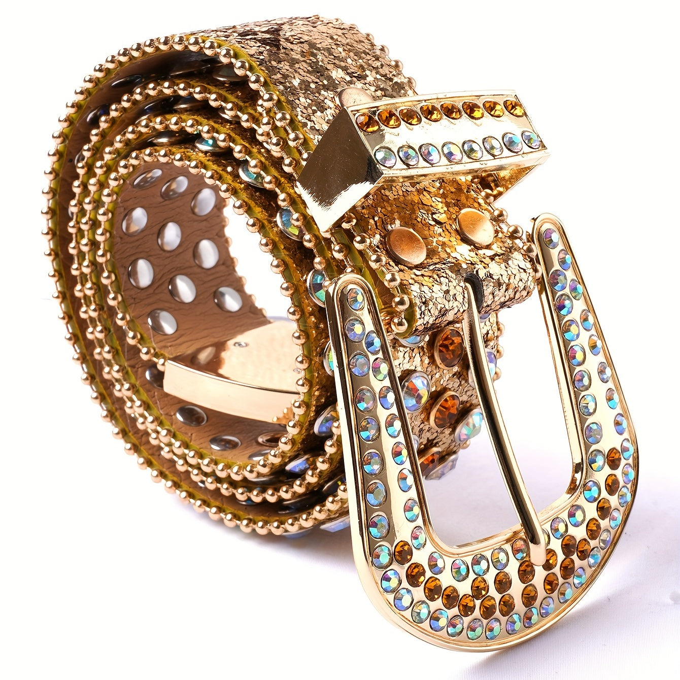 Punk Style Rhinestone Decor Belt