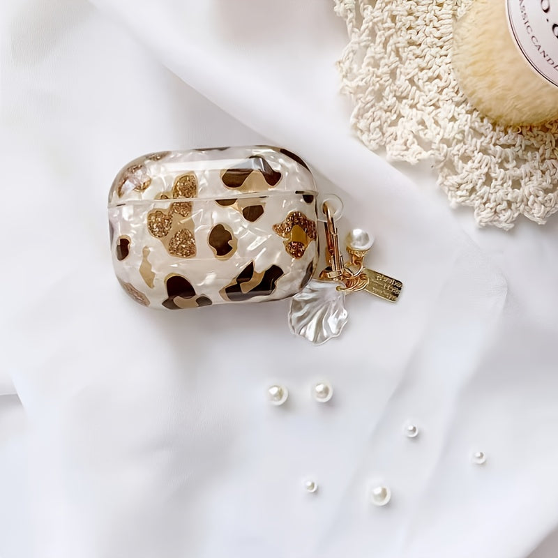 Leopard Print Earphone Sleeve with Hanging Chain - Perfect for Airpod1/2!