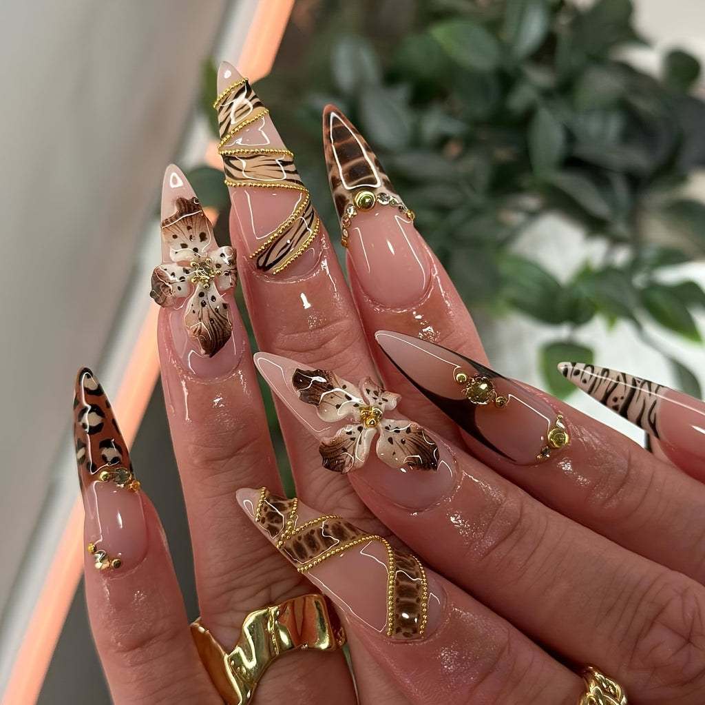 {10pcs} Hand-Worn Gemstone Manicure Set