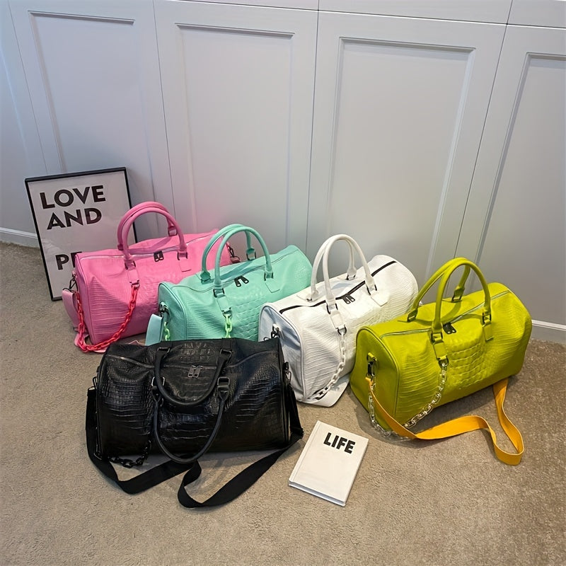 Large Capacity Crocodile Embossed Sports Bag