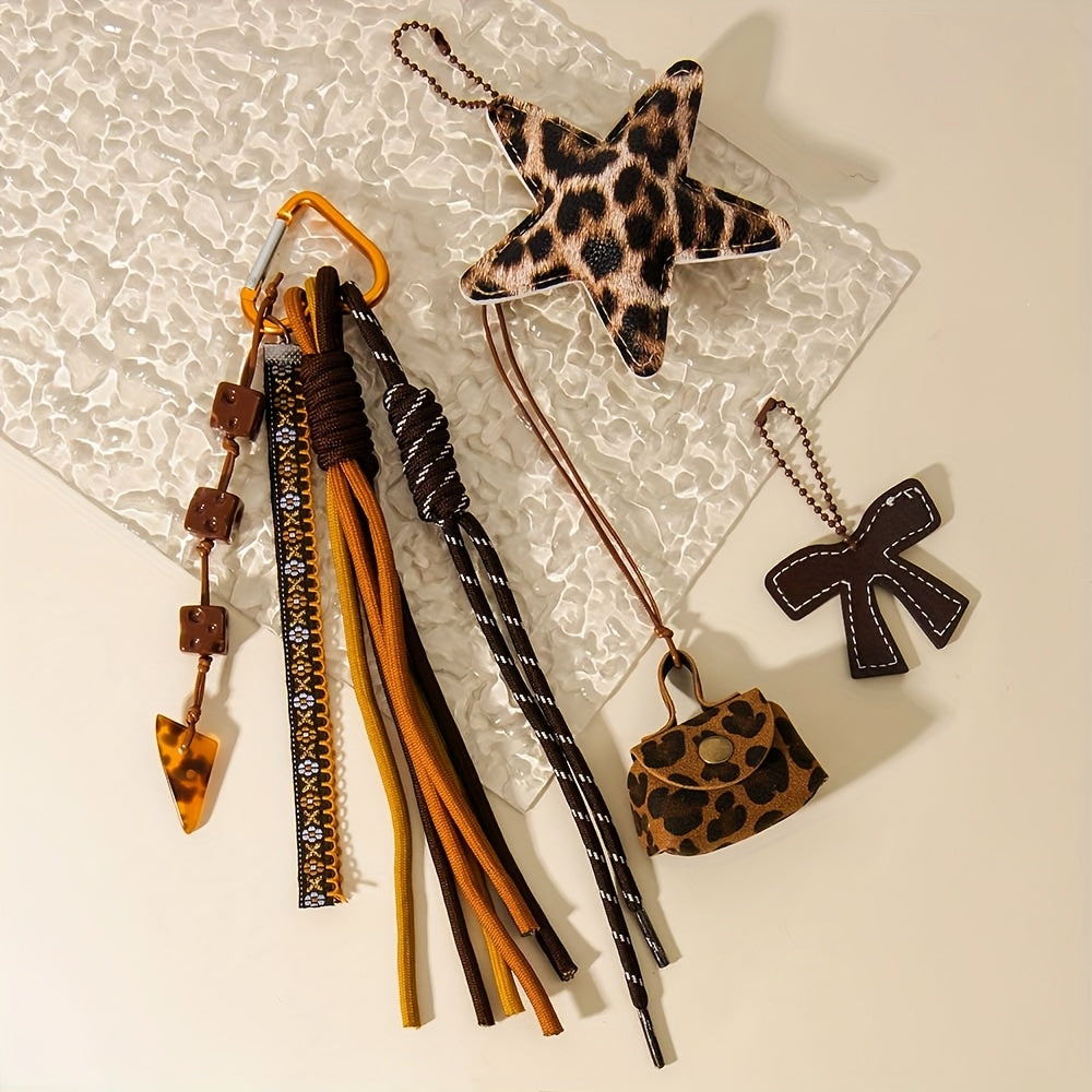 Leopard Print Keychain with Detachable Coin Purse