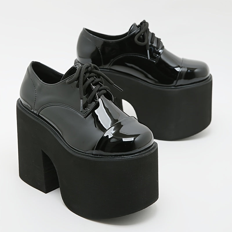 High-Heeled Platform Shoes with Thick Heels And Round Toes
