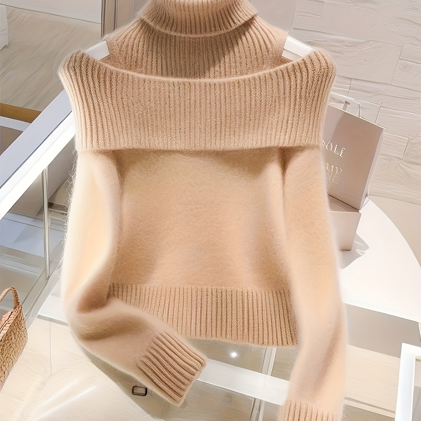 Off-Shoulder/Boat Neck Sweater