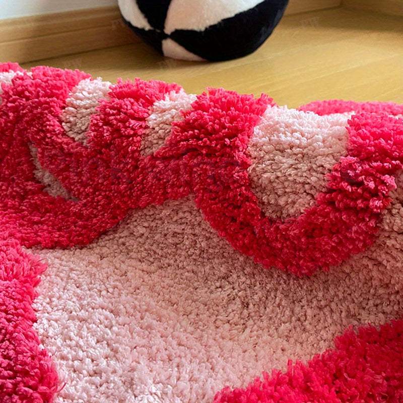 Love Heart Design Middle Plush Carpet