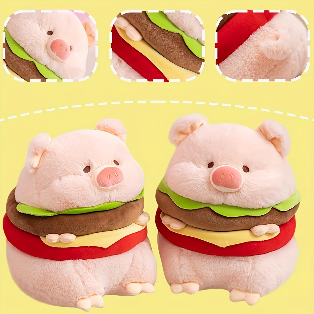 Hamburger & Pig Stuffed Animal