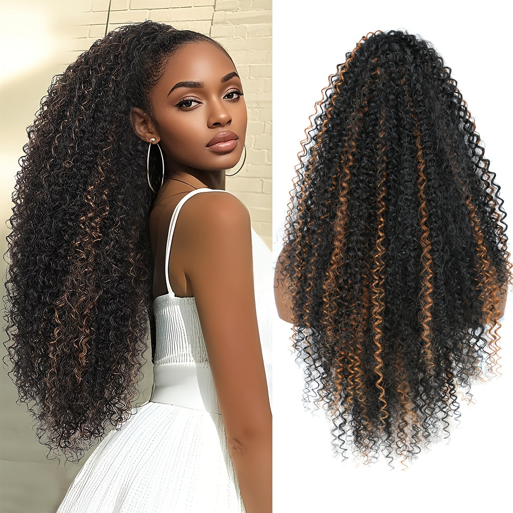 Voluminous • Women's Synthetic Afro Kinky Curly Ponytail • Comfortable Drawstring Closure • Natural Look Hairpiece