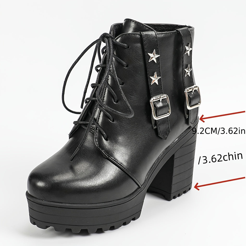 Retro Chunky Platform Ankle Boots