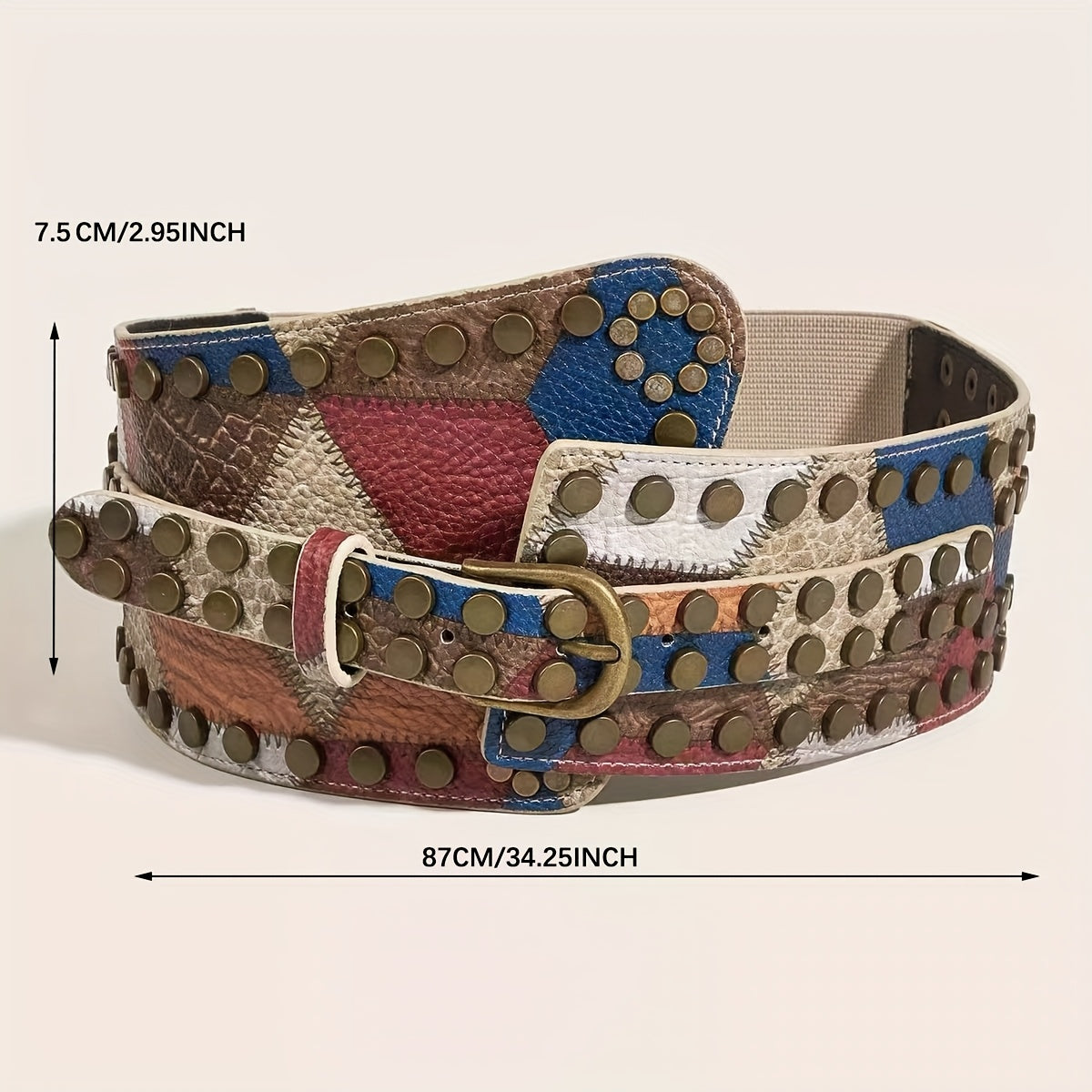 Vintage Preppy Embellished Waist Belt