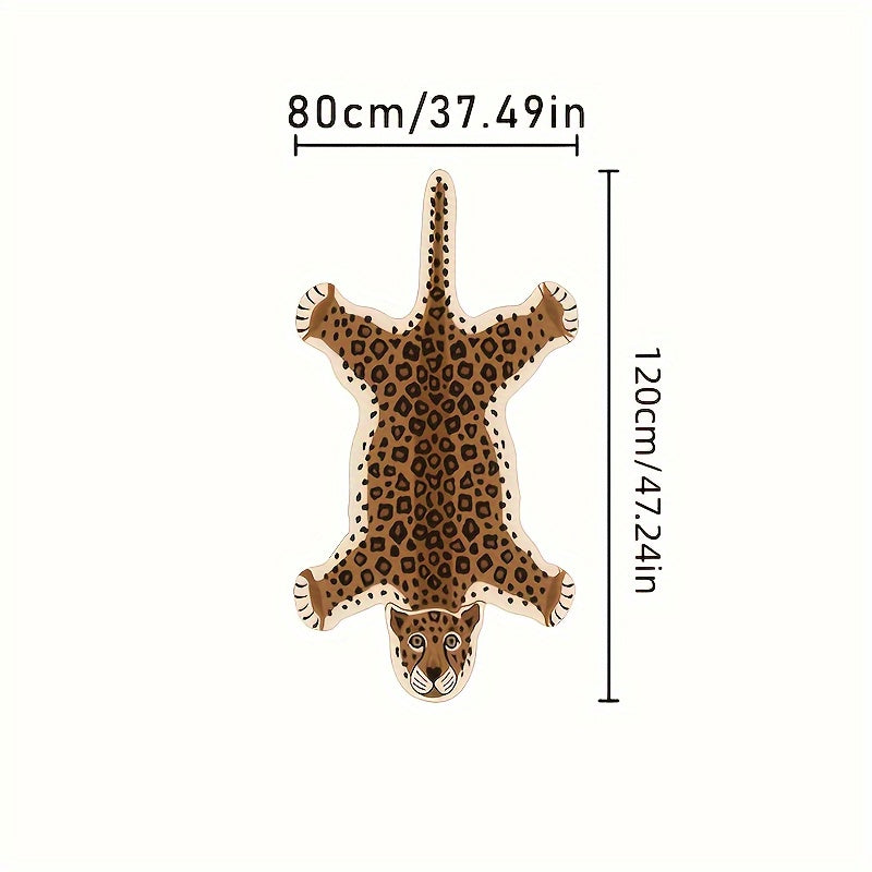 Plush Leopard Print Area Mat