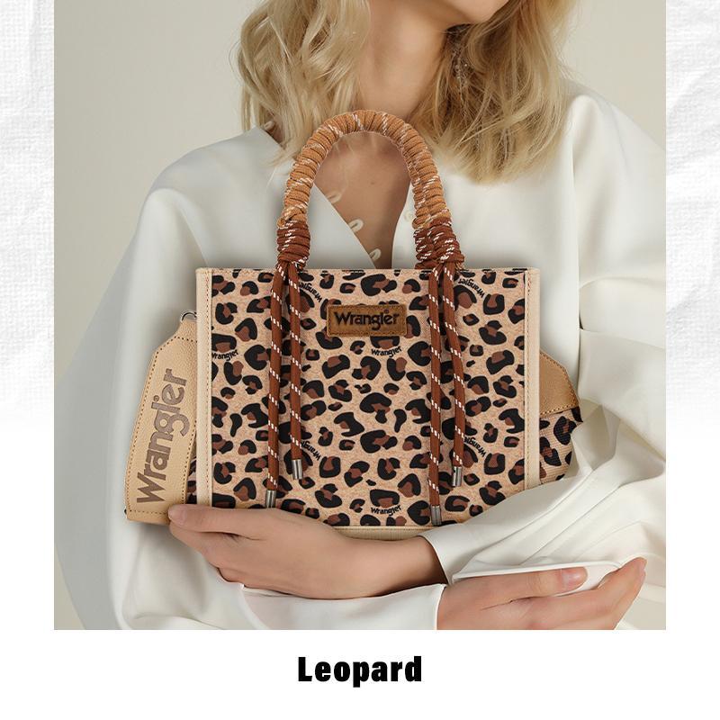 Leopard Weekender Tote Bag with Adjustable Strap
