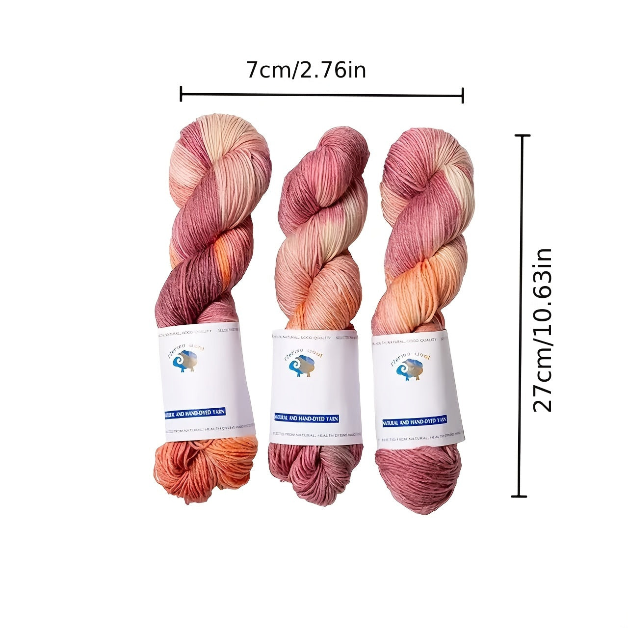 {3pcs} Hand-dyed Wool Yarn