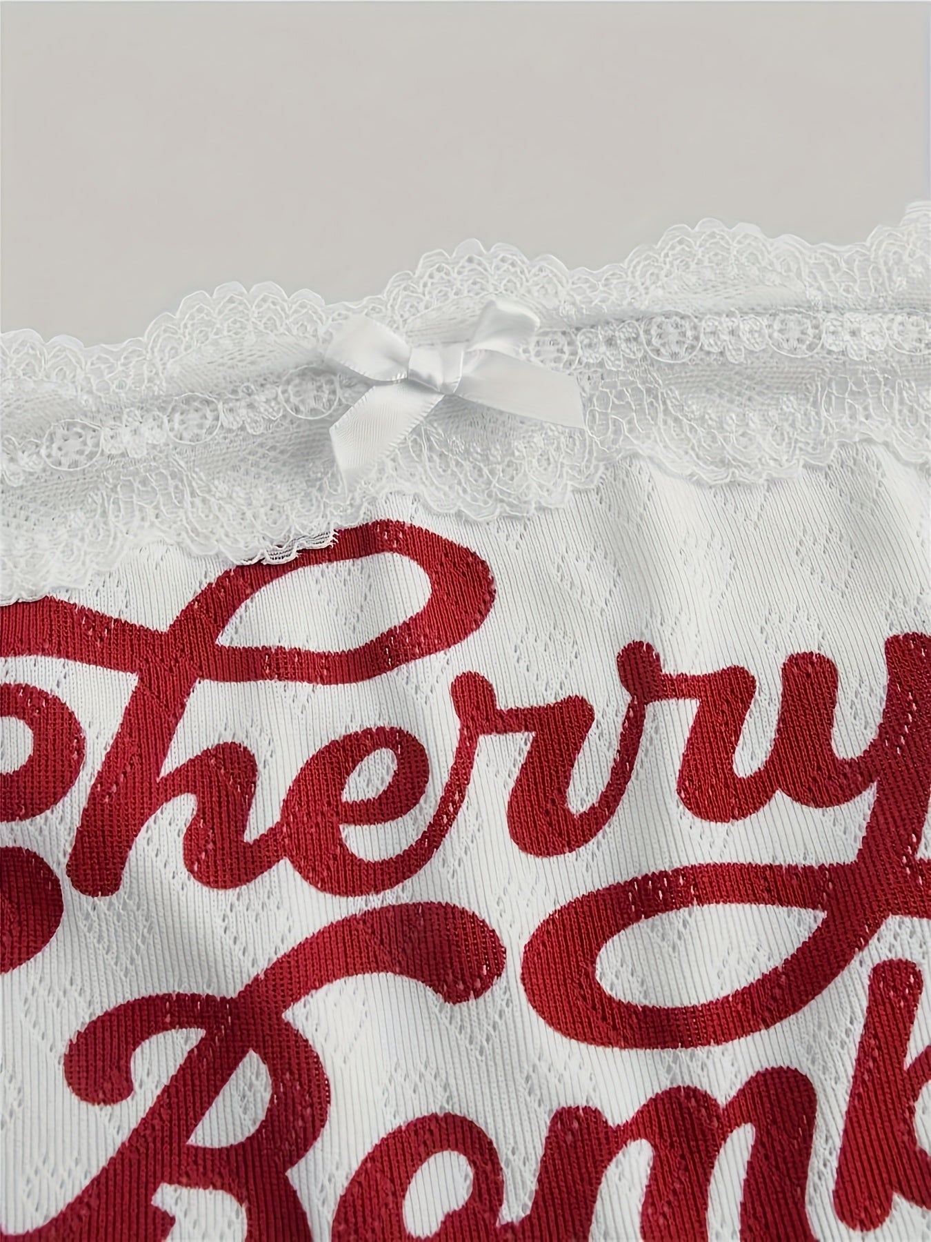 Cherry Bomb Lace Trim Strapless Tube Top