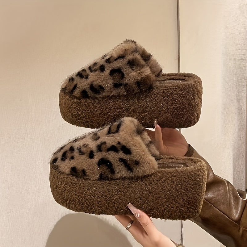 Leopard Thick Sole Slippers