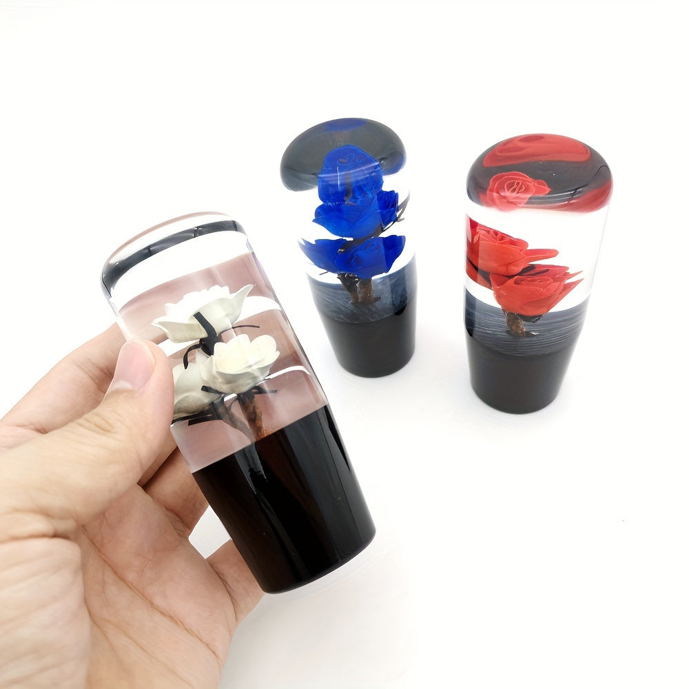 Unique Rose-Shaped 4" Resin Crystal Gear Shift Knob