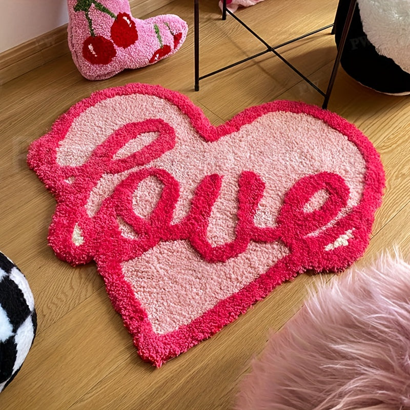 Love Heart Design Middle Plush Carpet