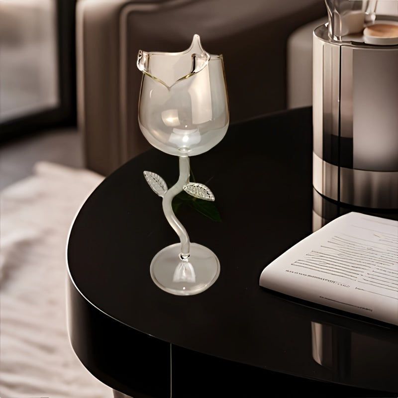 {1pc] Rose-Shaped Wine Glass